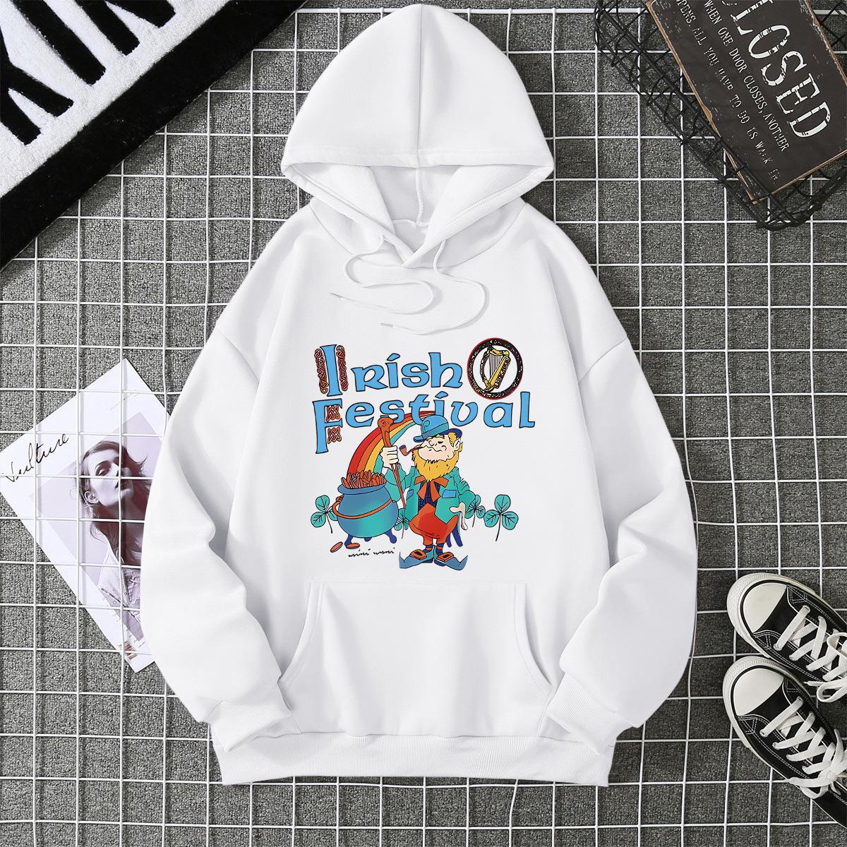 

Новый свитер с маятником с рубчатым низом 2025 года, толстовка с принтом европейской и американской анимации, джемпер, куртка S белый