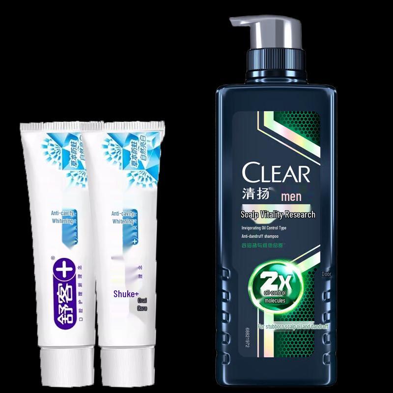 

Suke Anti-cavity Whitening Toothpaste & Clear Men s Anti-dandruff Shampoo Bundle