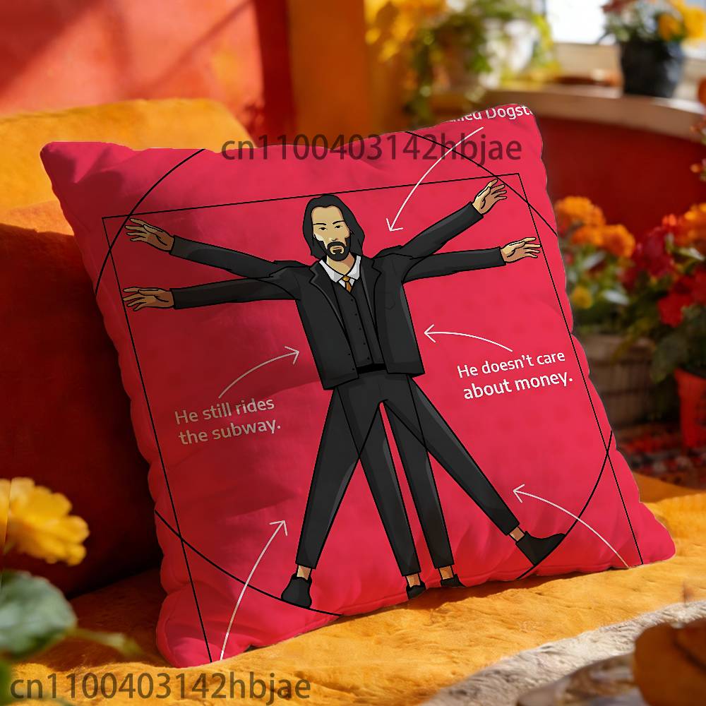 K-Keanu R-Reeves Kissenbezug Für 45x45cm 55x55cm 30x30cm Quadratischer Auto-Kissenbezug Heim-Schlafzimmer-Dekor Geschenk