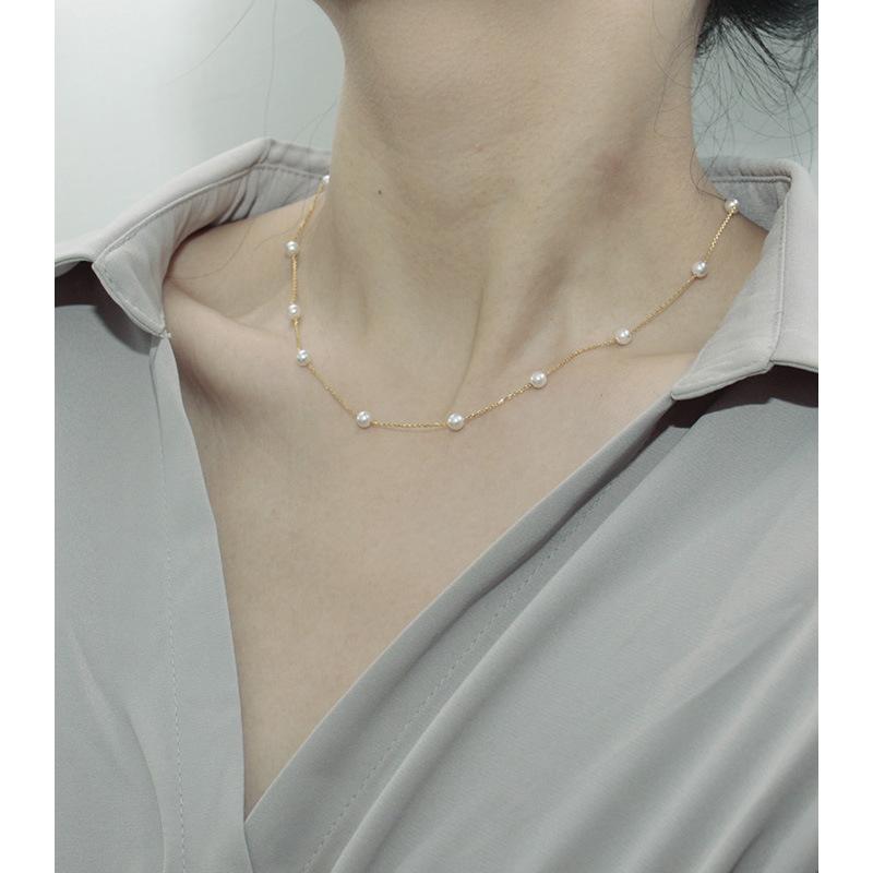 

из новых ожерелье из бисера модное ретро титановая сталь покрытая золотом 18 карат цепочка на шею ключичная цепочка женская