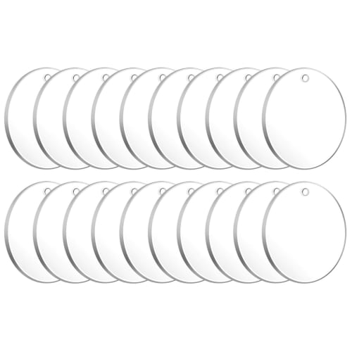 Aquafix Clear Acrylic Sheets, 50mm Diameter, 3mm Thick, Round Acrylic Sheets for DIY Decoration, Keychains, Advertising, Signs, with Protective Film (