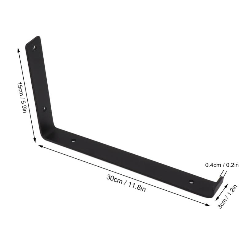 4Pcs L Shelf Brackets Strong Metal Easy Installation Strong Load Bearing Metal L Brackets For Family Office Garage 9.8in