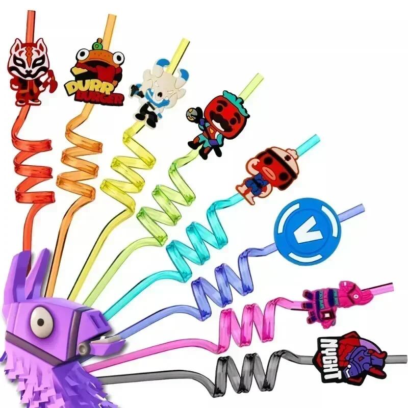 

Fortnite Drinking Straws 8Pcs Celebration Party Supplies Reusable Straws Drinking Party Favors Best for Your Kid’s Party