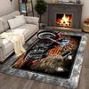 Motorcycle Floor Mat for Home Hallway Entrance Rug Biker Decor Grunge Style Industrial Design Bike Lover Area Runner