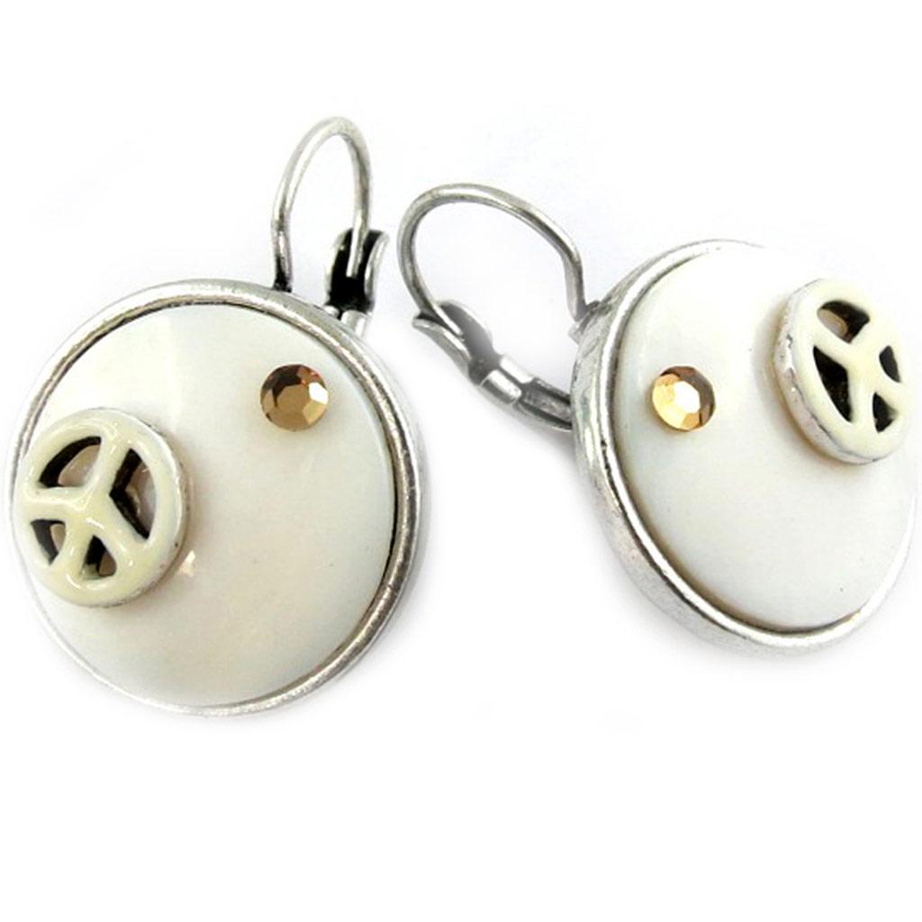 NOA [G0367] - Bílé náušnice 'Nacre en Folie' se šátkem