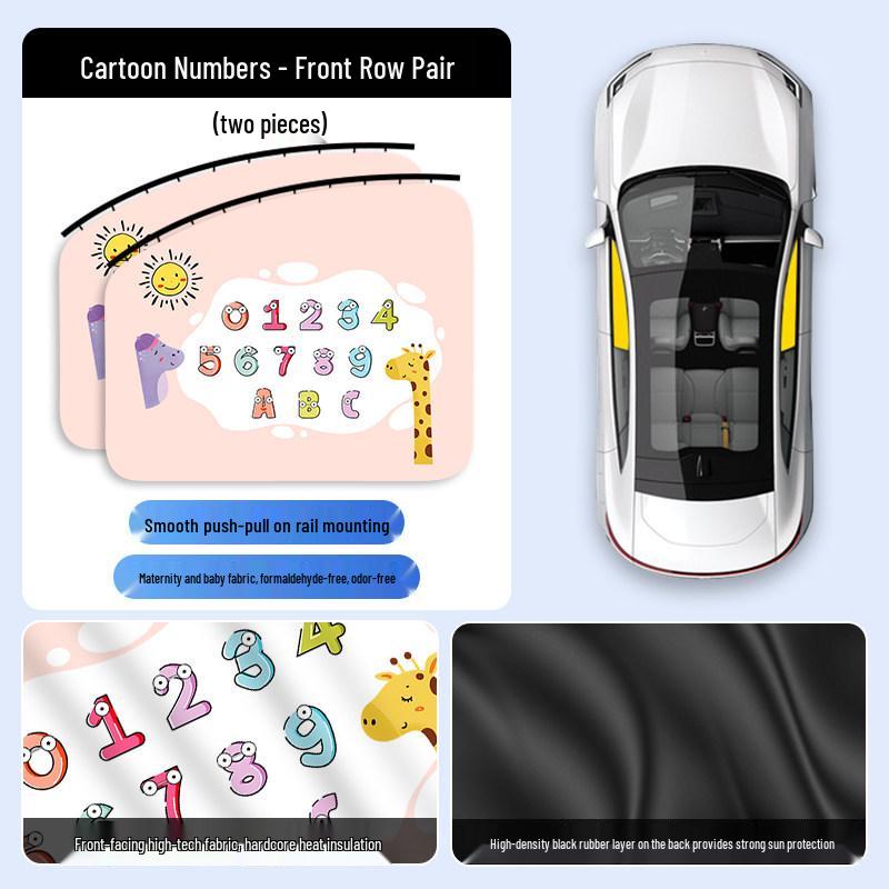 Car Sunshade Track Window Curtain - Interior Sun Protection & Privacy Blackout for Baby Stroller Side Windows