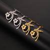 Hummingbird Flower Drop Earrings Animal Theme Jewelry Valentine's Day Gift for Women
