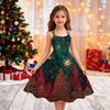 Kindermode Lässig Weihnachts-Print Sexy Schulterfrei Punk Retro Kleid