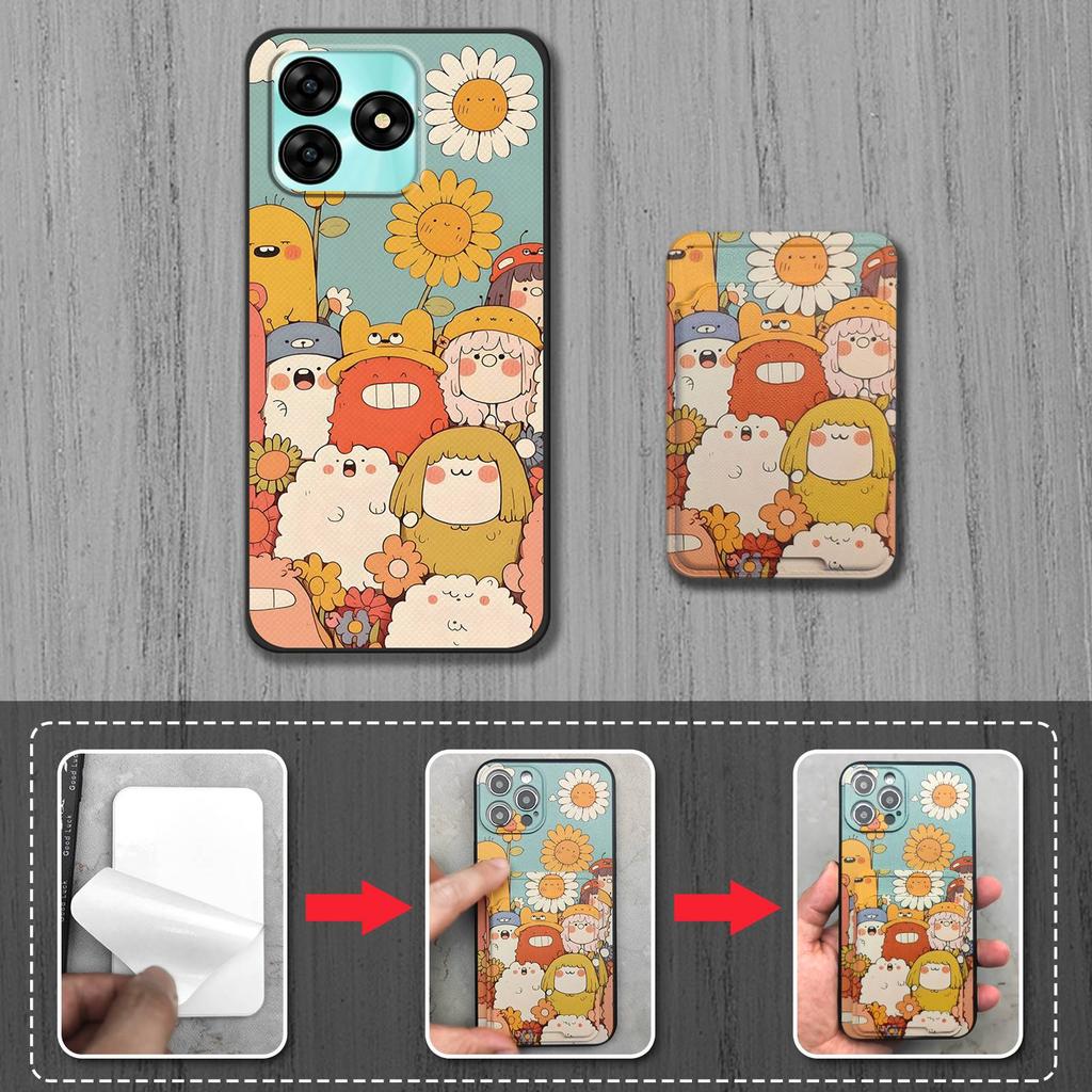 Shockproof TPU Phone Case For UMIDIGI G5/G5A Dirt-resistant Cartoon Card Slot Cute Graffiti Full Wrap Anti-dust Durable