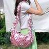 Spring Shimmer Satin Polka Dot Adjustable Shoulder Strap Women's Handbag