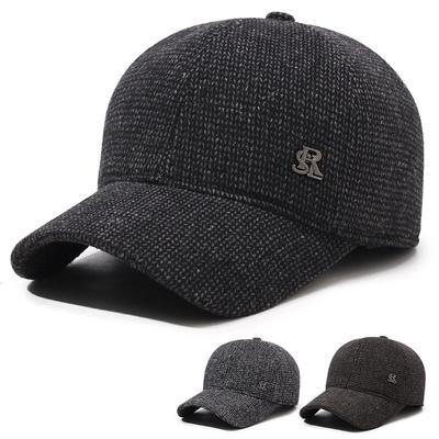 Men's Autumn Winter Woolen Baseball Cap Middle-aged And Elderly Woolen Warm Cap Dad Ear Protection Cap