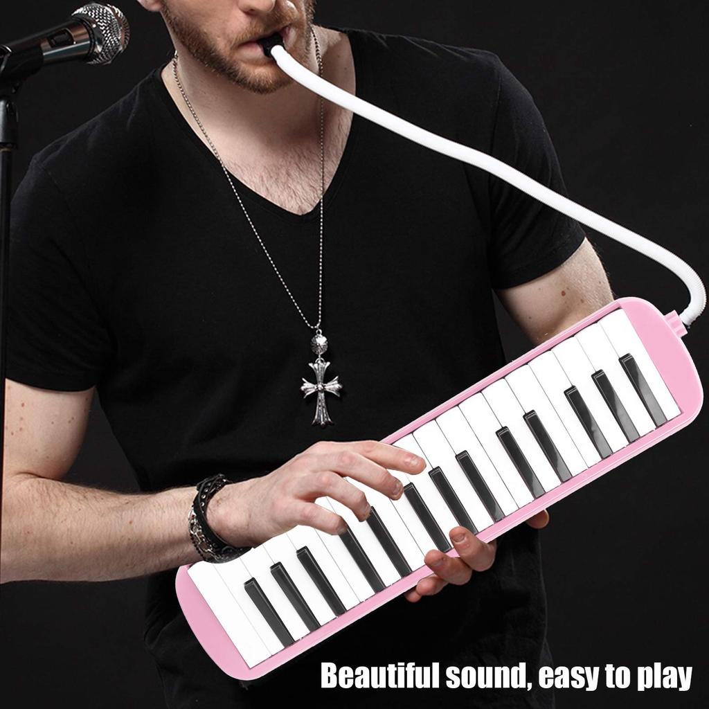Melody Piano Klávesnice Harmonika Nástroj 32 kláves Klávesnice Harmonika Mateřská škola (Růžový)