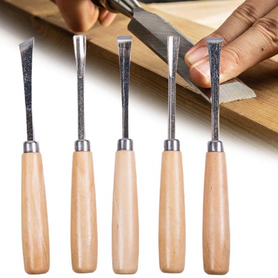 6Pcs Graving Chisels Rust-proof Anti-abrasion Stainless Steel Assorted Wood Graving Chisel Kit