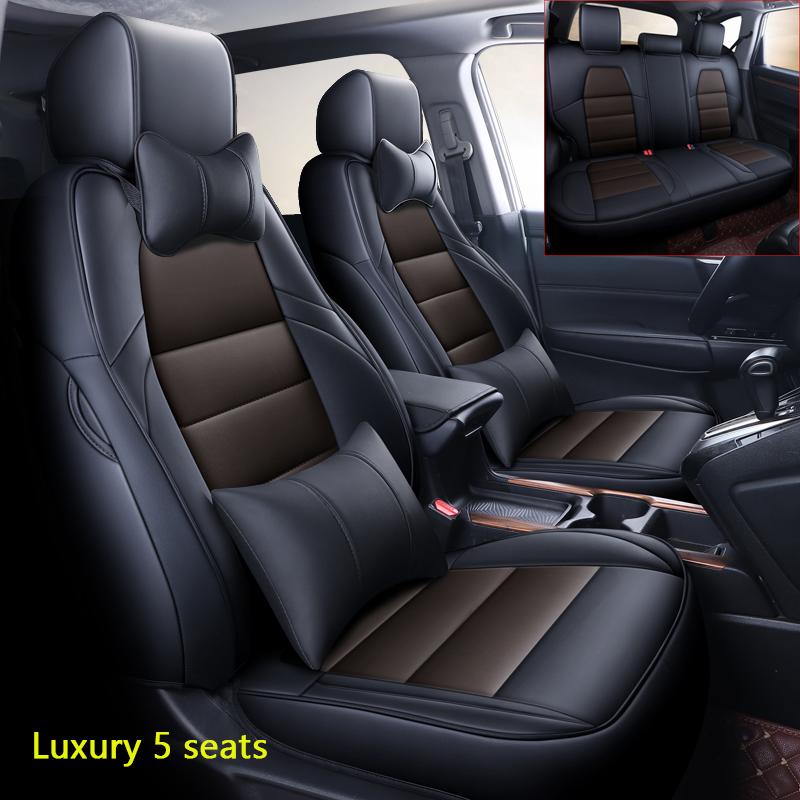 Luxury Waterproof Car Seat Covers For Honda CRV 2017-2026 Faux Leather Original Vehicle Design Full Set Auto Accessories