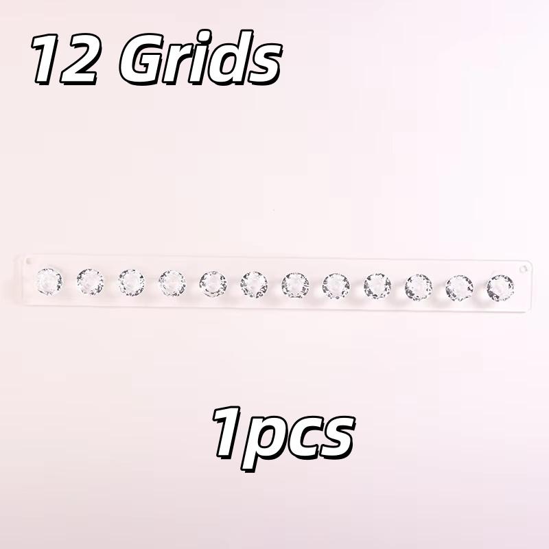 1/2pc 7/12Hooks Transparent Acrylic Storage Rack Wall Display Shelf Mount Necklace Earrings Scarf Organizer Bathroom Accessories