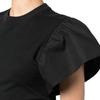 Karl Lagerfeld Elegant Lightweight Outdoor Logo Embroidered Solid Color Short Sleeve Ruffle Sleeve Round Neck Straight T-Shirt Women tops 231W1709999