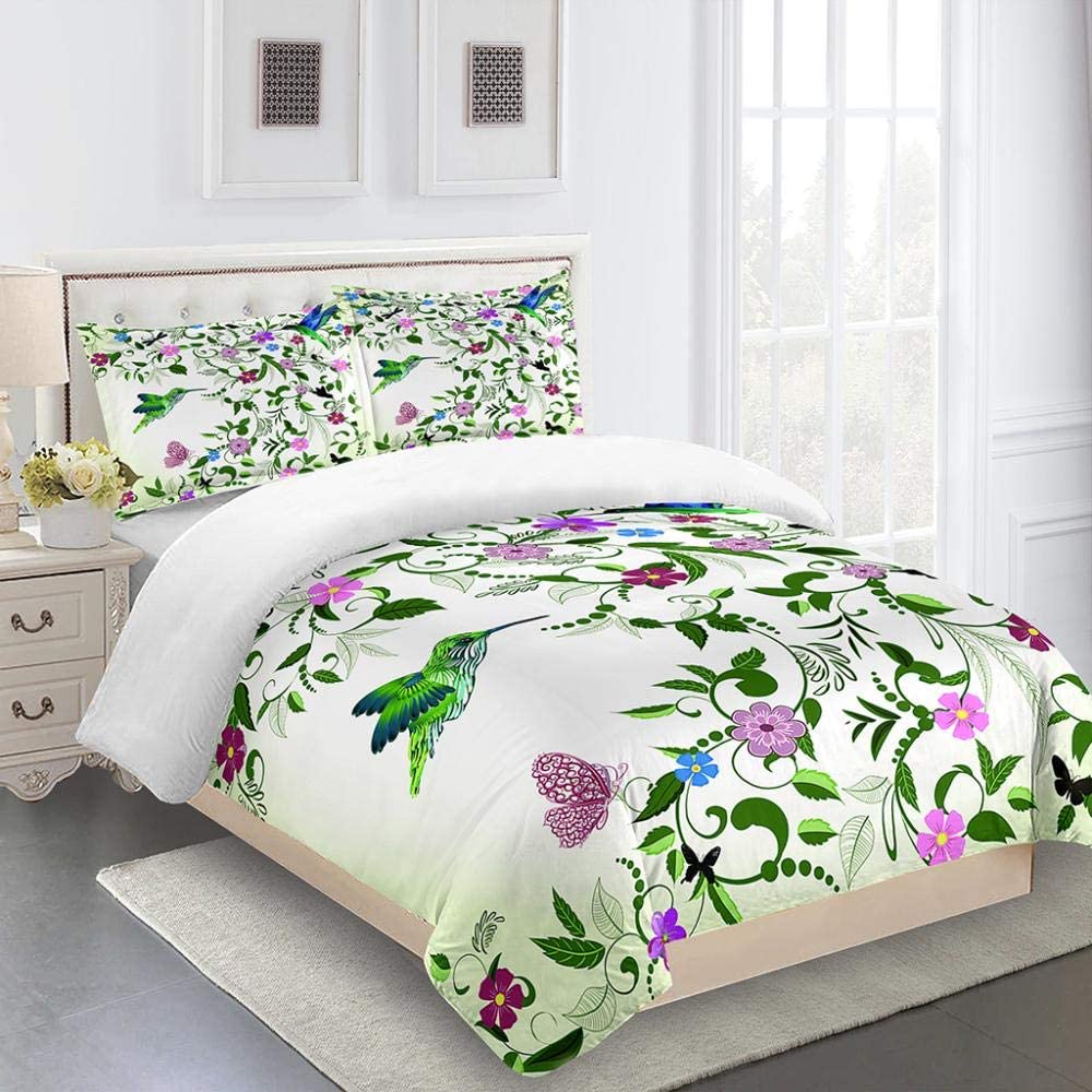 

3D Cartoon Green Flower Vine Bedding Sets 3D Printed Duvet Cover Set Quilt Duvet Cover Pillowcase Bed Set Full Queen King Size W90xL190cm