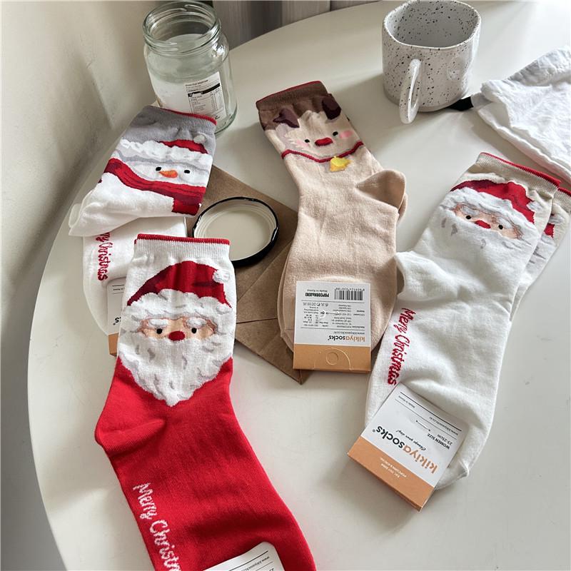 Kikiyasocks Women's Cartoon Style Mid-Calf Cotton Socks for Spring, Autumn, and Winter (W-C-322)