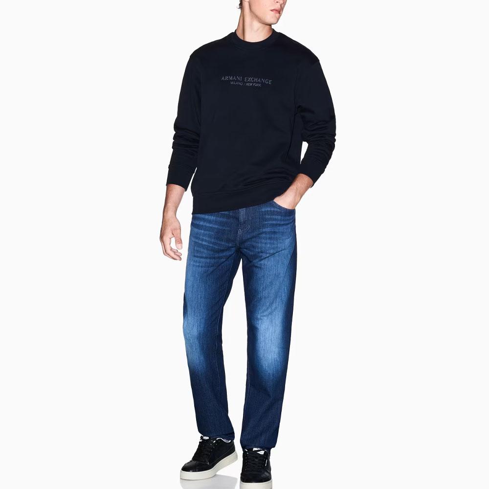 Armani Exchange FW25 Round Neck Pullover Letter Print Sweatshirt Men sweatshirt XM001284-AF20934-UB101