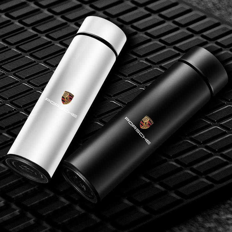Chytrá termoska do auta s displejem teploty, hrnek na kávu pro Porsche Boxster Cayenne Panamera Macan Cayman 911 918 996 917 991