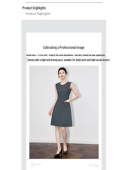 Exquisite Chic Sleeveless Vest Dress - Formal, Professional Solid Color Women's Innerwear