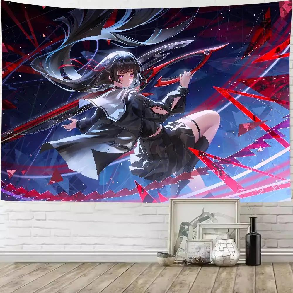 Hot Pretty Girl Chisa Wuthering Wave GAMING Tapestry Wall Hanging Wall Rugs Dorm Decor Blanket Camping Decoration Tapestry