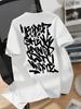 Back Big Graffiti Alphabet Print T Shirt Vintage Crack Letter Graphic Tee Hip Hop Y2k Streetwear Unisex Loose Short Sleeve Tops