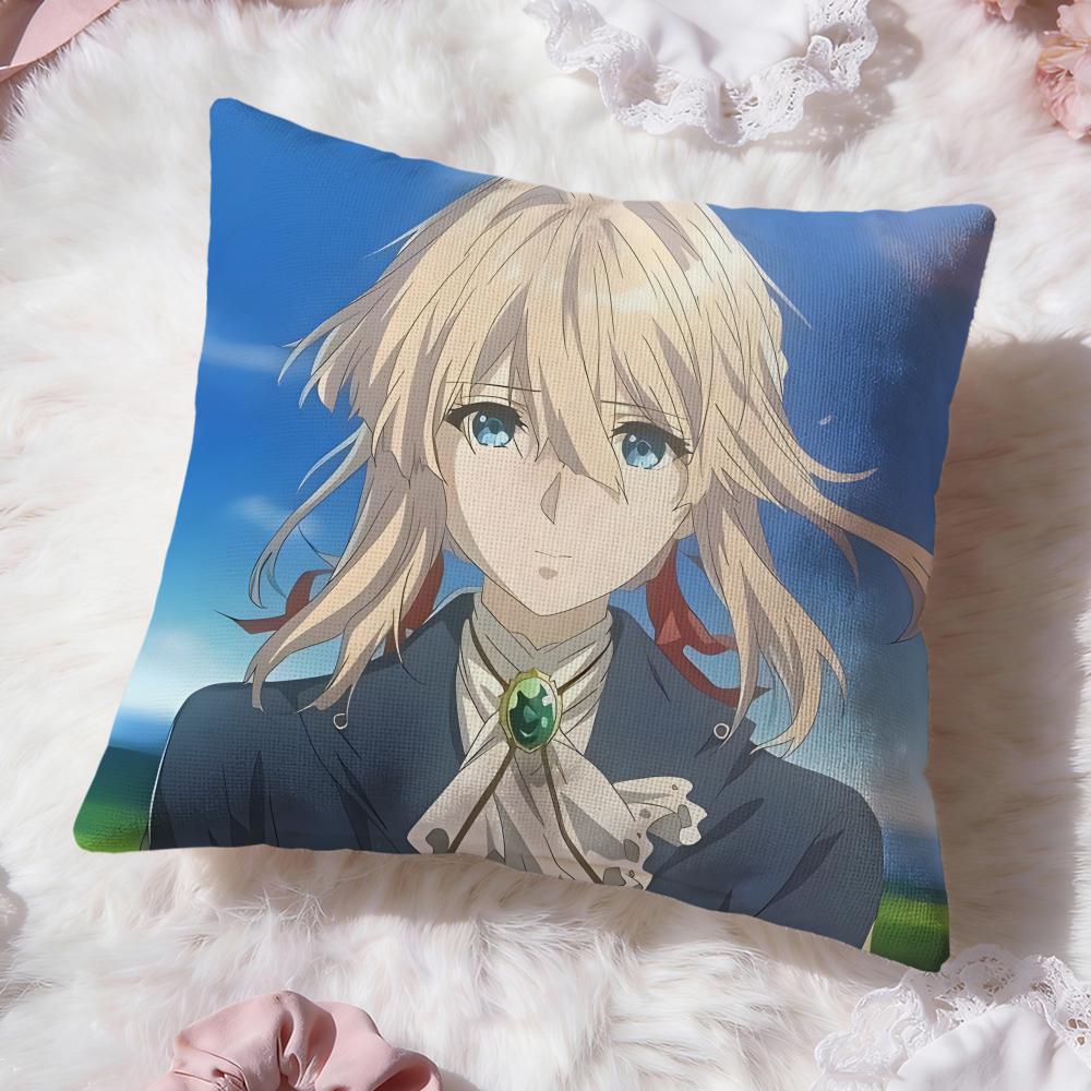 anime v-Violet Evergarden Cushion Cover Premium Comfort Reversible Pillow Cove -Two in One Design for Any Room & Car Interior
