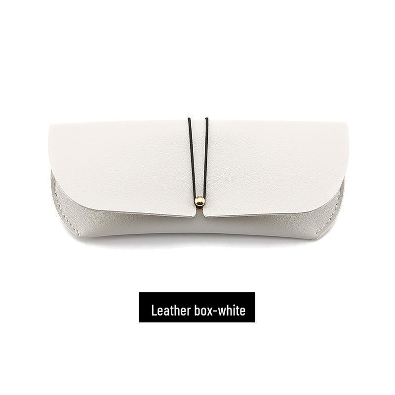 Luxury Leather Eyeglass Kit: Soft Case, Cleaning Cloth, Pouch, Screwdriver, Strap, and Buckle.