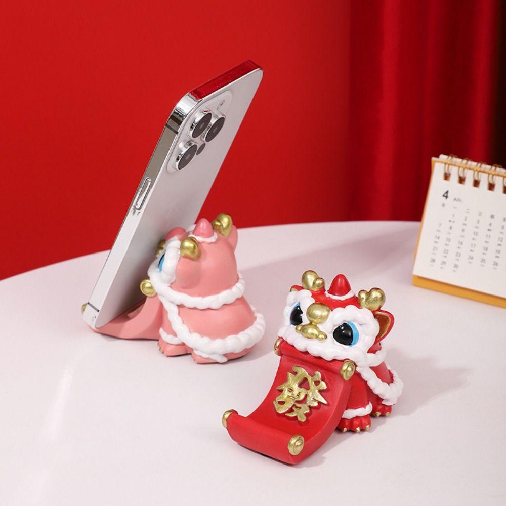 

Chinese Style Wake Lion Phone Holder Wake Lion Figure Cell Phone Bracket Living Room