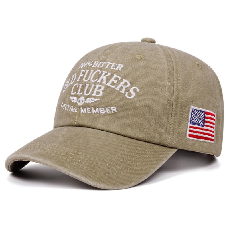 Old Fuckers Club-Vintage Baseball Cap,100% Bitter Lifetime Member, Embroidery Distressed Soft Cotton dad Hat Outdoor Sports Hat 54-61CM хаки