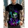 Summer 2026 new 3D Clown pattern printed casual fashionable soft comfortable and lightweight men's T-shirt