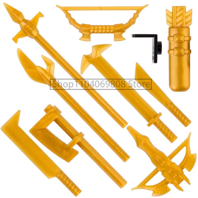 MOC Military Building Blocks Medieval Soldiers Knight Figures Weapons Accessories Witc Hat Helmet Shield Spear DIY Brick Toy T10