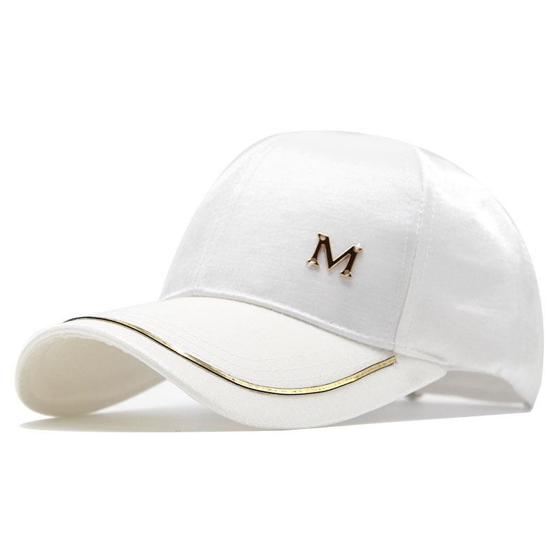 Hat Ladies Casual Versatile M Standard Mercerized Baseball Cap Spring Summer Visor Satin Cap Summer