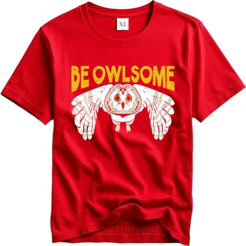 

Summer Short Sleeve Shirt Breathable Unisex summer t shirt Fashion Be Owlsome Owl With Wings Spread Stylish For her Top tees S