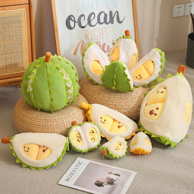16~30cm Cute Plush Durian Design Doll Creative Tearable Toy Decoration Gifts Pillow Cartoon Fruits Soft Birthday Gift