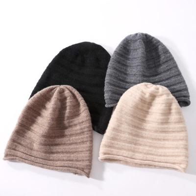 Women's Wool and Cashmere Beanie: Versatile, Slouchy, Cold-Proof, Ear-Protecting Knit Hat for Autumn and Winter.