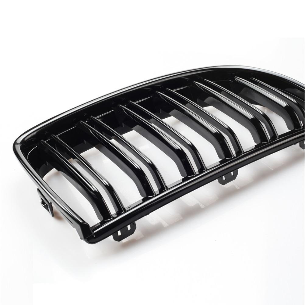 Front Kidney Grille Car Front Bumper Grille Grill Double Slat Sport Kidney Grille Grill For BMW E90 E91 2005-2008 (Gloss Black)