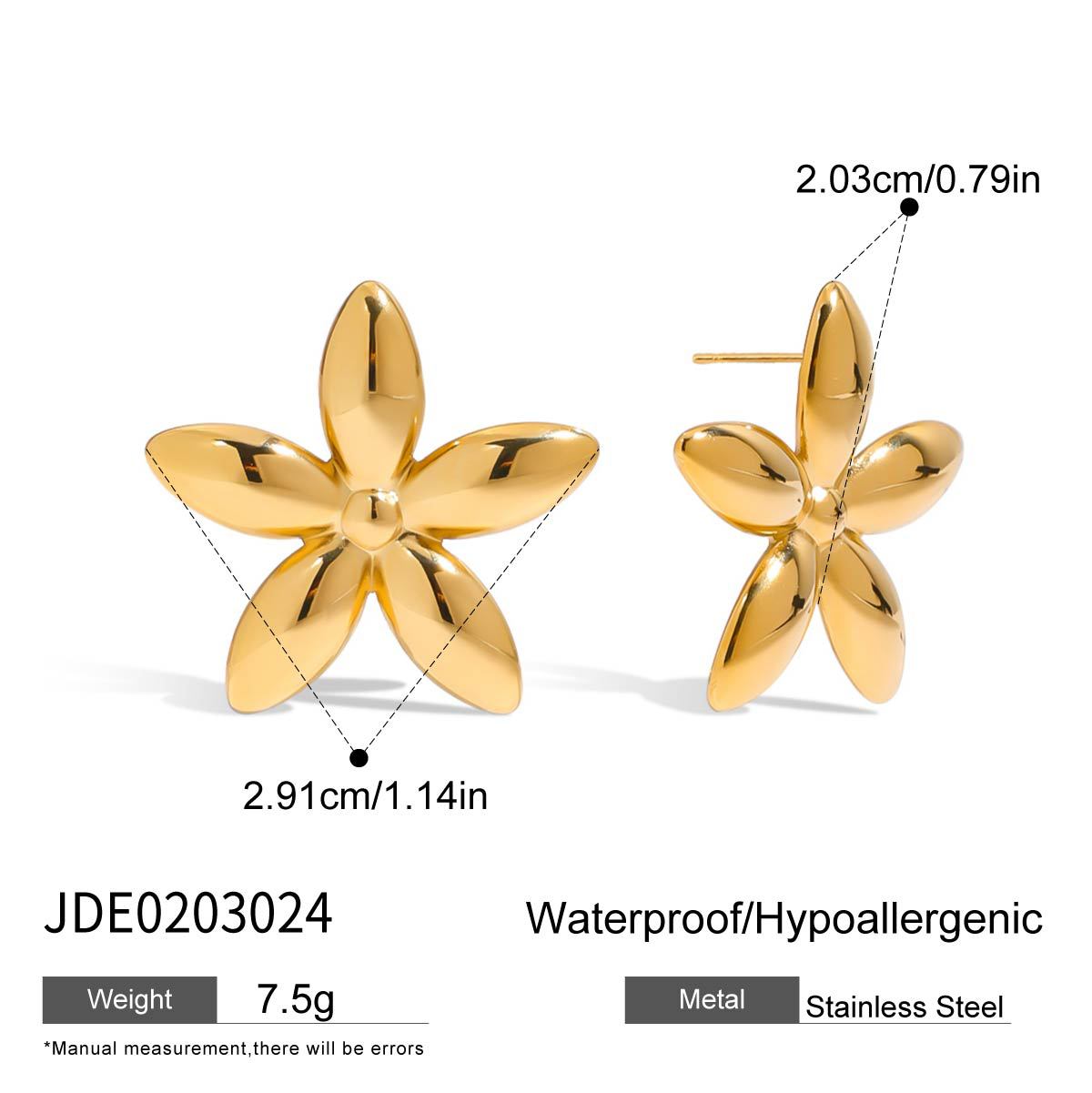 European and American stainless steel flower stud earrings do not fade earrings titanium steel