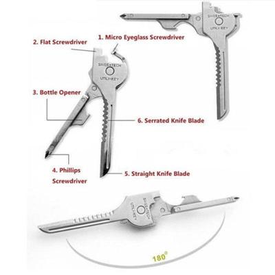 Populární 6v1 kapesní EDC klíčenka na přežití Otvírák na přežití Camping Multi Tools 2017 On Car