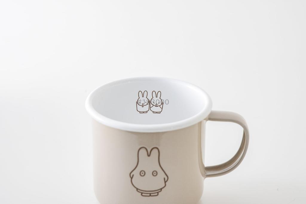 Fuji Enamel Miffy Pastel Ghost Miffy Enamel Mug, 8cm, Greige,