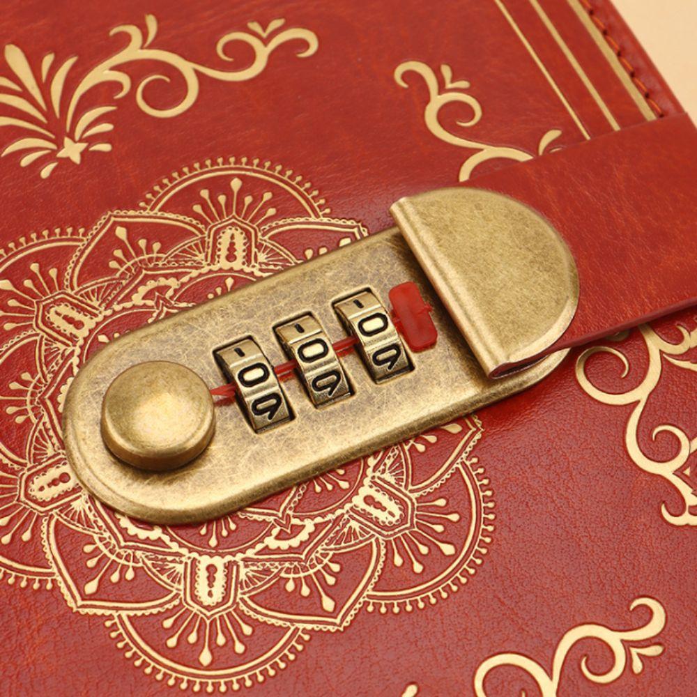 Flower Cover Journal Notebook With Lock PU Leather Personal Notebook Diary Writing Pads  Gift