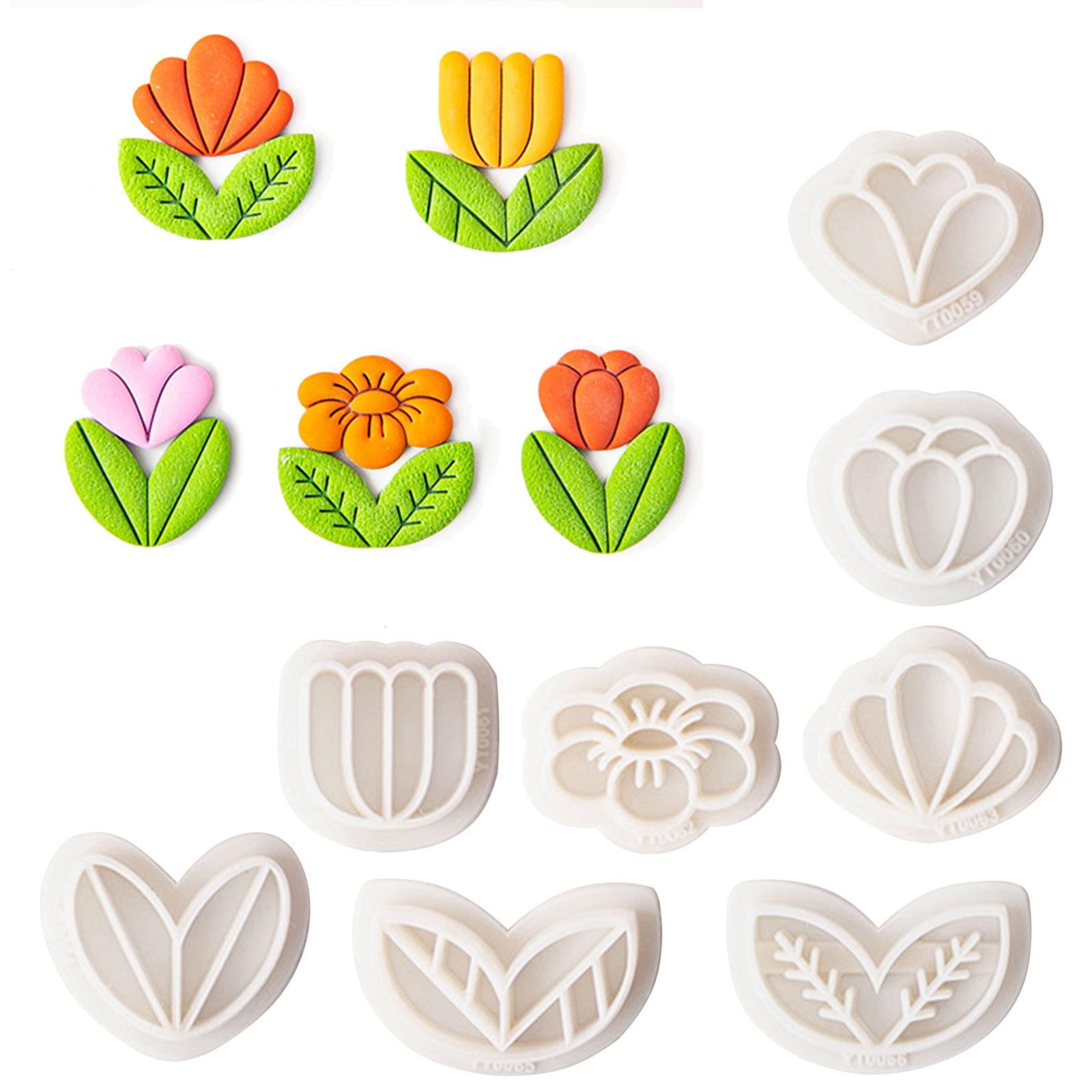 Весенние цветочные глиняные фрезы для изготовления серег — фото 8