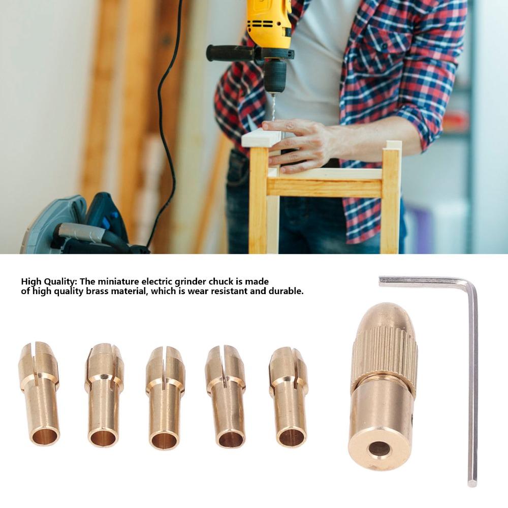 3 sets 0.5-3mm Capacity Brass Drill Chuck 4 Jaw Electric Drill Chuck  For Rotary Tools