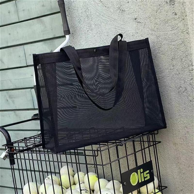 Borsa Tote in Rete da Donna Grande Capacità Trasparente a Spalla Leggera Pieghevole per Shopping Spiaggia