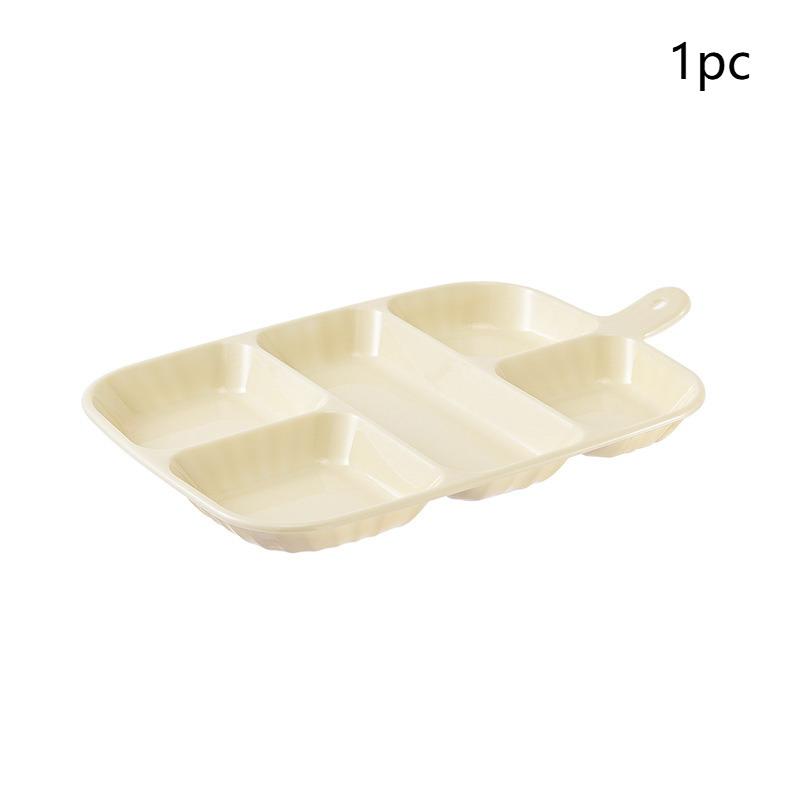 Kitchen Scallion Ginger Garlic Side Dish Compartmentalized Storage Tray 5 Grids Hot Pot Preparation Ingredients Divided Plate