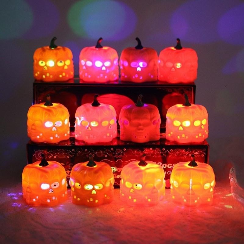Halloween LED Skull Pumpkin Candle Light Party