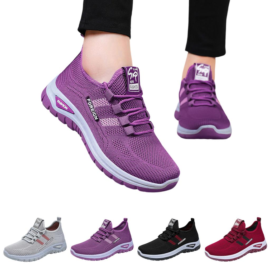 Lightweight Breathable Knit Upper Casual Sneakers Slip On Athletic Shoes for Women Flexible Sole Comfortable Fit Durable Design