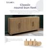 2 Zoll / 5 cm Massivholzmöbelfüße, 4 Stück Moderne Runde Holz-Kugelfüße Sofafüße mit Gewinde M8 Bolzen & Montageplatte & Schrauben