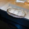 Luxury Shiny Cubic Zirconia Embellished Gold Silver Plated Fashion Bangle Bracelets for Women Party Wedding Daily Wear Jewelry
